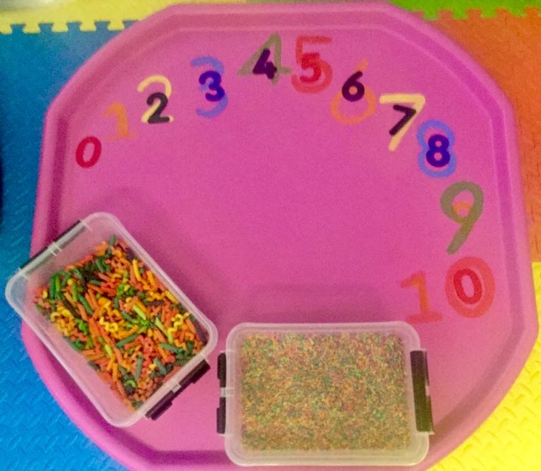 Number finding tuff spot tray! - Special Needs and Sensory play Ideas