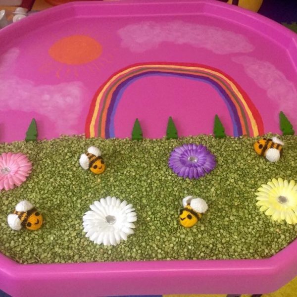 Rainbow tuff spot tray! - Special Needs and Sensory play Ideas